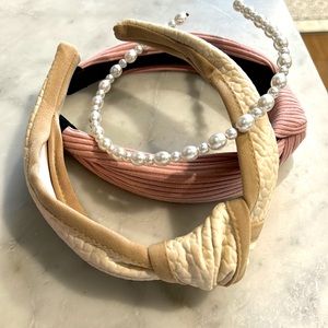 Headband Bundle (3) from Anthropologie: blush/nude, ivory leather and Pearl